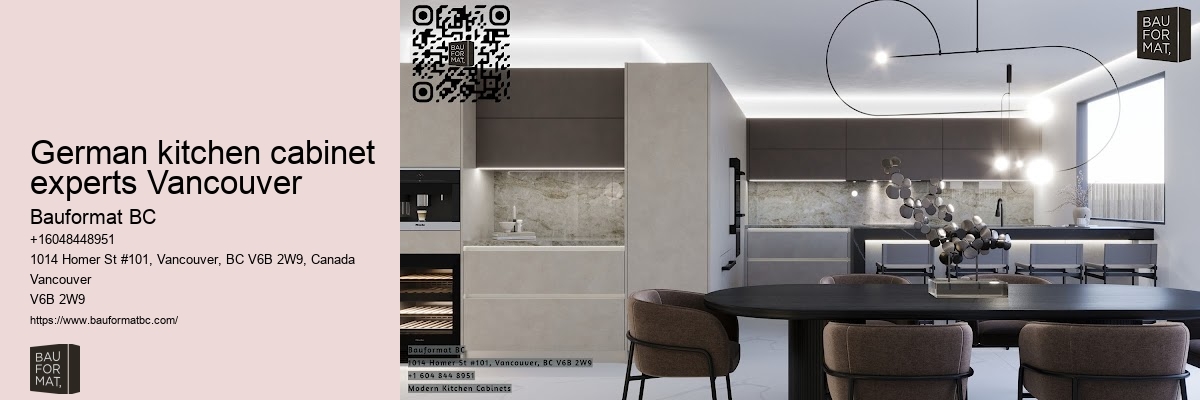 German kitchen cabinets with steel accents Vancouver